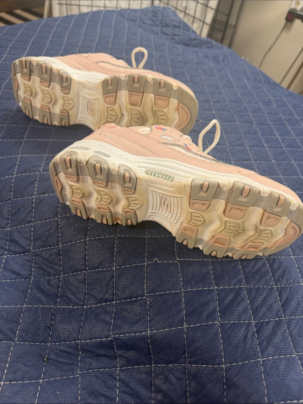 Skechers Pink Embroidered Lace-Up Platform Sneakers - Picture 6 of 6